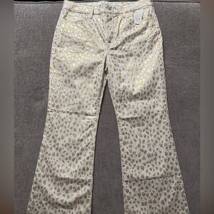 GAP Kids Girls Cream and Gold Patterned‎ Flare Jeans